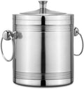 Ice Bucket with Lid for Parties and Bar, Stainless Steel Double Wall with Strainer for Home Bar, Chilling Beer (Size : 1L) ()