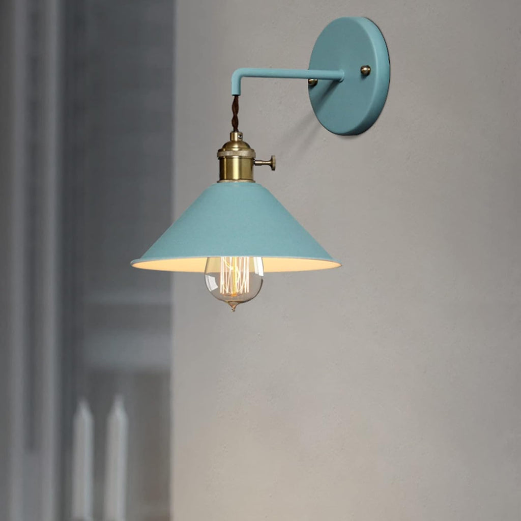 Nordic Wall Sconce Lamps - Macaron E26 Edison Copper Wall Mounted Lighting Fixture, Frosted Paint Body for Bedside & Bathroom Vanity Lights