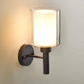 Modern Bathroom Wall Light, LED Glass Wrought Iron Black Corridor Wall Lamp,Bar Stair Living Room Wall Sconce,for Living Room,Bedroom,Stairway,Bedside