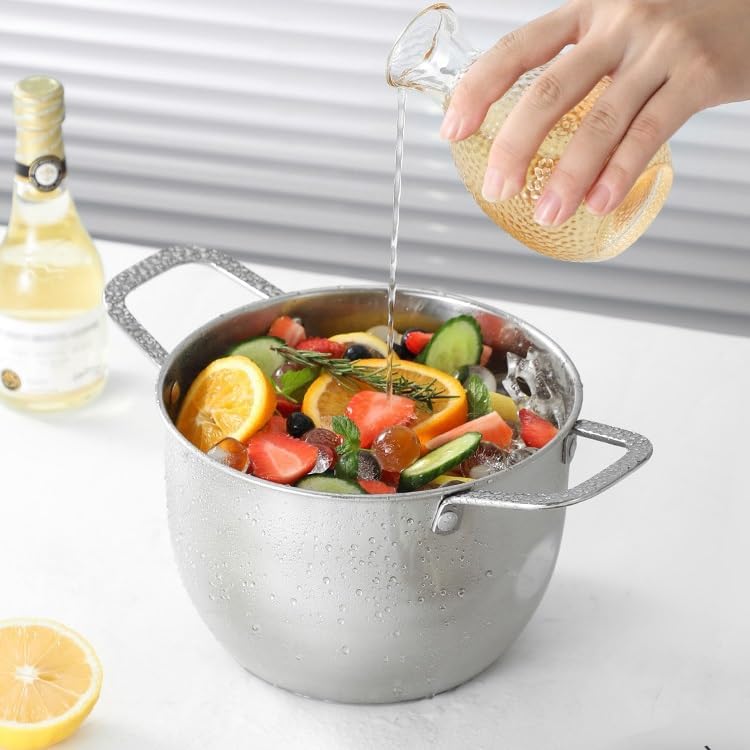 Ice Bucket Ice Bucket for Freezer Stainless Steel Ice Bucket Bar Champagne Bucket, Outdoor Beverage Beer Red Wine Cocktail Ice Bucket, Ice Storage Bucket Ice Buckets Party Cooler Drink Cooler(3.5L)