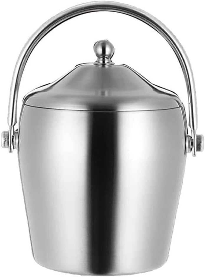 Ice Bucket Champagne with Lid, Wall Wine Bar Freezer, Stainless Steel for Parties Home