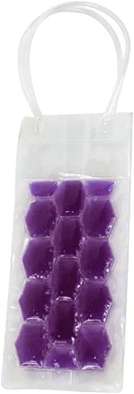 Ice Buckets Simple Portable Ice Bag White Wine Ice Cold Tool Freezer Bag Out Refrigerated Cooler Ice Bag Beer Beverage Cooling Ice Bucket Kits (Color : Purple)