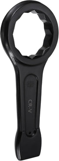 HARFINGTON Box End Striking Ring Wrench 120mm Metric CR-V Steel 12-Point Flat Strike Wrench Baking Paint Single Head Spanner Hand Tool for Mechanical Automotive Repair