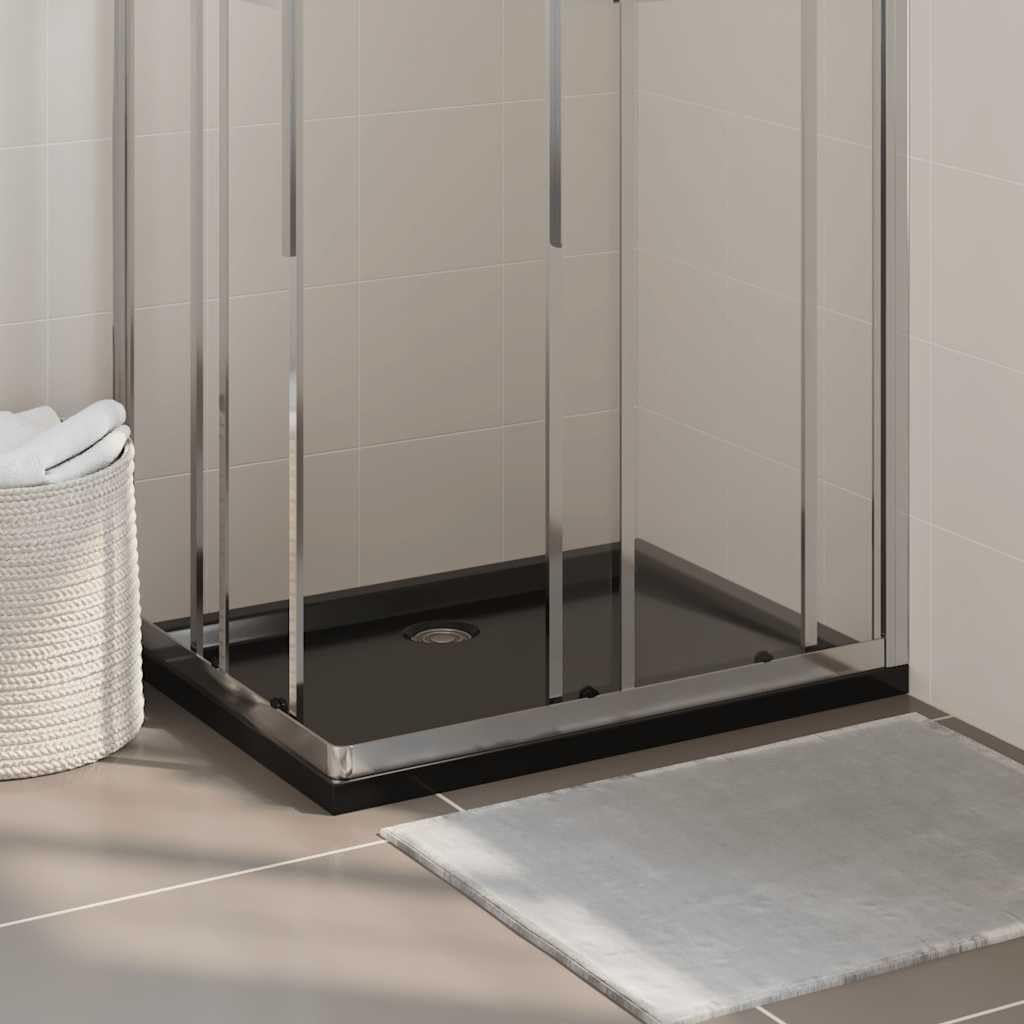 vidaXL Rectangular ABS Shower Base Tray Home Indoor Bath Bathroom Hardware Fixture Plumbing Low Threshold Shower Tray Bath Pan Base Black 27.6'x35.4'