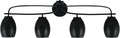 Toltec Lighting Cavella 4-Light Bath Bar – Modern Vanity Light Fixture for Bathroom – Dimmable and LED-Compatible Wall Light – Matte Black Finish, 5' Matte Black Metal Shades