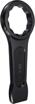 HARFINGTON Box End Striking Ring Wrench 130mm Metric CR-V Steel 12-Point Flat Strike Wrench Baking Paint Single Head Spanner Hand Tool for Mechanical Automotive Repair