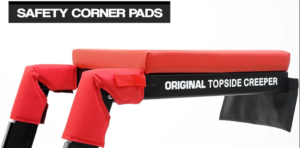 Traxion 3-100 Foldable Topside Automotive Engine Creeper, Red & Black