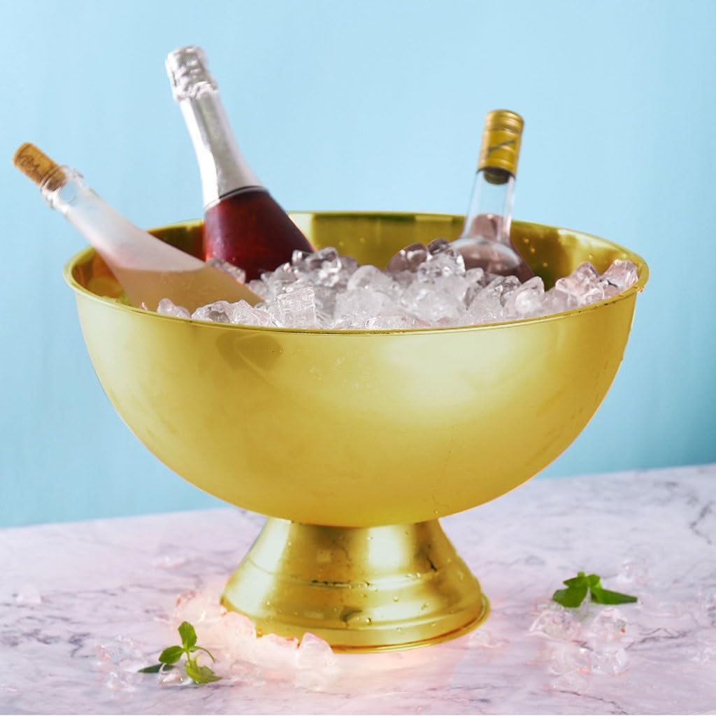 Ice Bucket Ice Bucket for Freezer Metal Champagne Basin Ice Bucket Bar Ice Grains Chilled Ktv Bar Beer Red Wine Foreign Wine Ice Bucket Ice Buckets Party Cooler Drink Cooler(C)