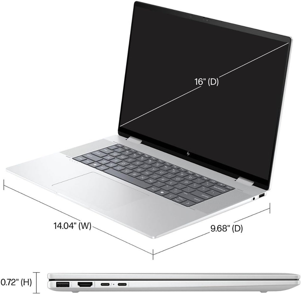 HP Envy 2-in-1 Laptop, 16' WUXGA IPS Wide Ultra Touchscreen Display, Intel Core Ultra 5 125U (Up to 4.3GHz), 16GB DDR5, 512GB PCIe SSD, TB 4, WiFi 6E, Bluetooth, Webcam, PDG HDMI Cable, Win 11 Pro