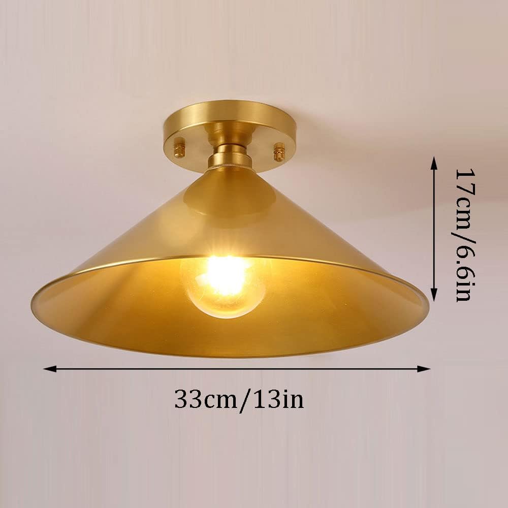 Industrial Style Chandelier Minimalist Ceiling Lamp Fixture Bedroom Flush Mount Light E27 Metal Shade Decoration Lighting Fixtures Amen Retro Brass,C