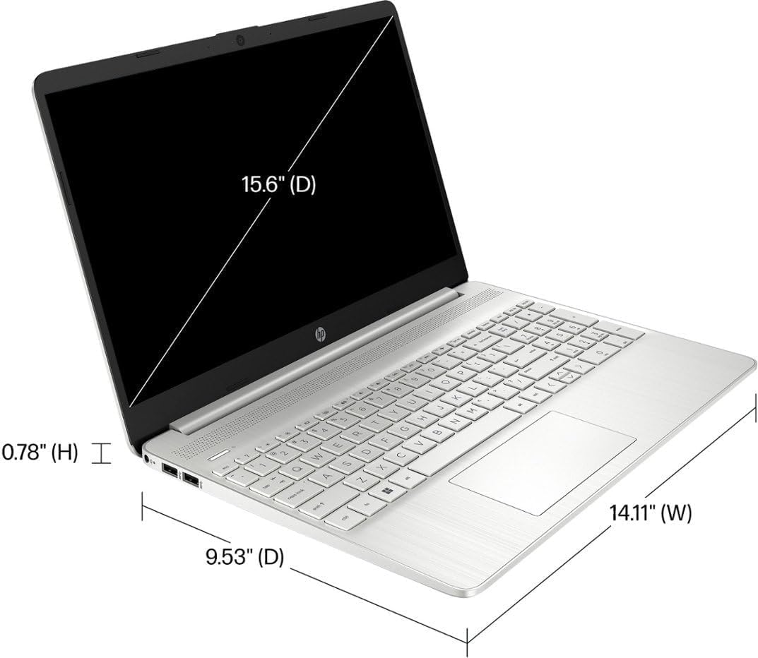HP 2023 Laptop, 15.6' HD Display, AMD Ryzen 3 5300U (4 cores), 12GB RAM, 512GB SSD, AMD Radeon Graphics, Wi-Fi, Bluetooth, Numeric Keypad, Windows 11 Home