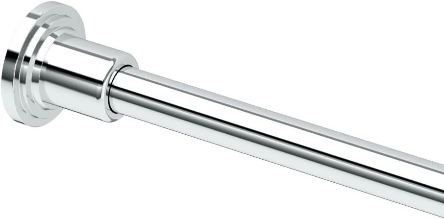 Gatco 819 Marina Shower Curtain Rod Set, 60 Inch, Solid Brass, Wall Mounted, Chrome