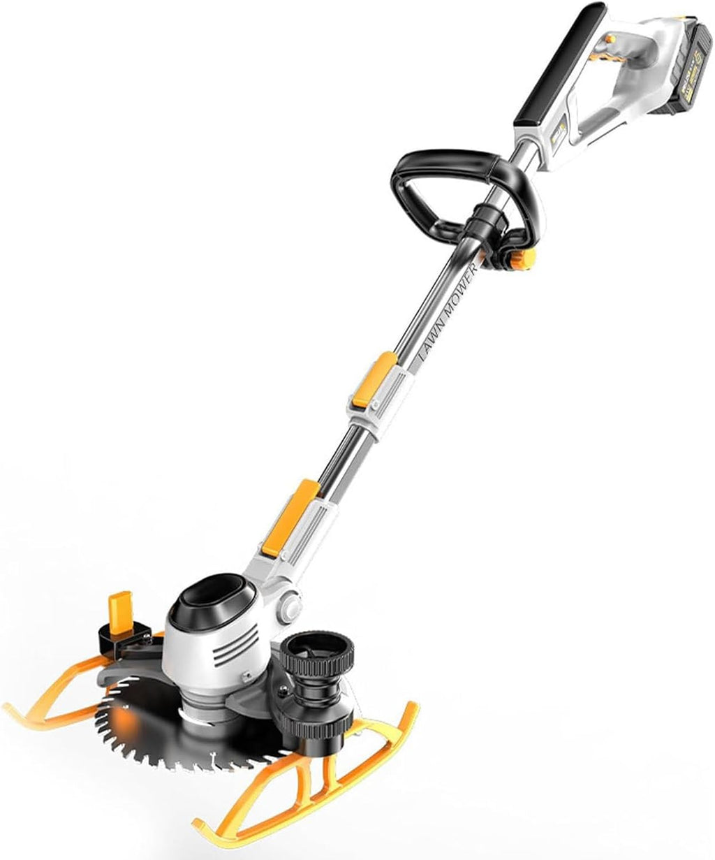 Cordless Weed Wacker, Two 1.5Ah Rechargeable Battery Powered Weed Eater, Weed Cutter with Blades, Handhold Electric Grass Trimmer, Small Lightweight Push String Trimmer for Patio, Lawn&Garden