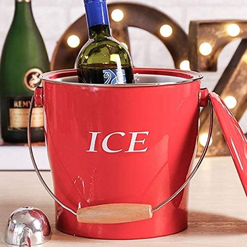 ice bucket, Classic Wrought Iron Ice Bucket Champagne Red Wine Ice Container for Bar Party Container Double Walled