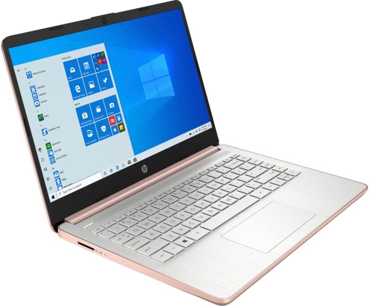 HP Laptop 14-dq0012ds 14' Intel Celeron N4020 4 GB Memory; 64 GB eMMC Storage Windows 11 S Pale Rose Gold (Renewed)
