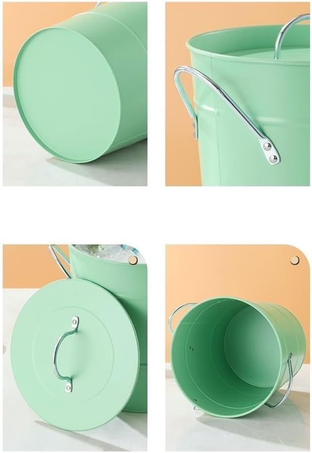 Ice Bucket Bar Stainless Steel Ice Bucket with Lid Portable Ice Bucket Champagne Beer High Color Ice Pellet Bucket(Green)