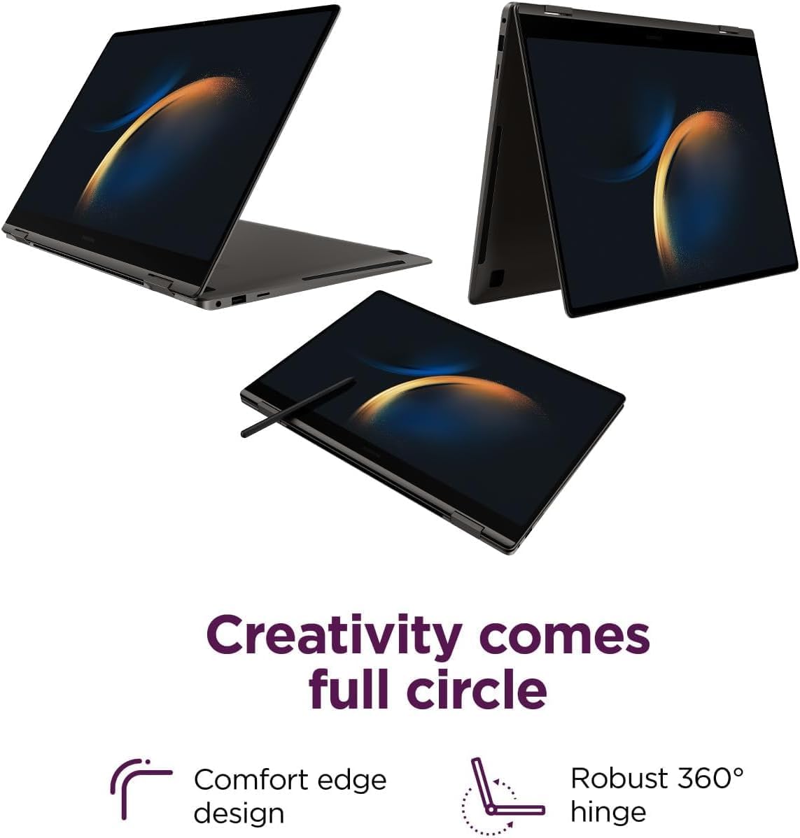 Samsung Galaxy Book3 Pro 360 2-in-1 Laptop (16' 3K Touchscreen, Intel 12-Core i7-1360P, 16GB RAM, 512GB SSD, S Pen) AMOLED ,Business, Creator, Designer, Backlit, FP, Win 11 Pro, French KB, NP960QFG