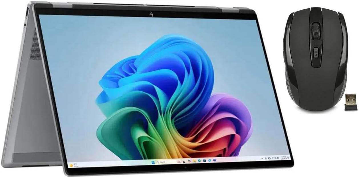 HP OmniBook X Flip 2-in-1 16' FHD+ Touch Screen Laptop |AMD Ryzen AI 5 340|AMD Radeon 840M | Copilot|Backlit|Meteor Silver| 16GB RAM DDR5 | 512GB SSD |Windows 11 Home|Bundle with Wireless Mouse