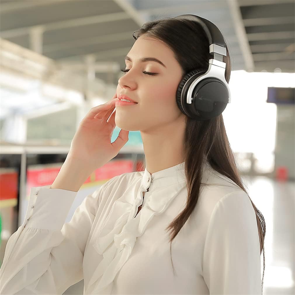 Active Noise Cancelling Over-Ear Headphones Bluetooth Wireless Foldable Hi-Fi Stereo On-Ear Headsets, Deep Bass, Memory Foam Ear Cups, for Sports/TV/Work