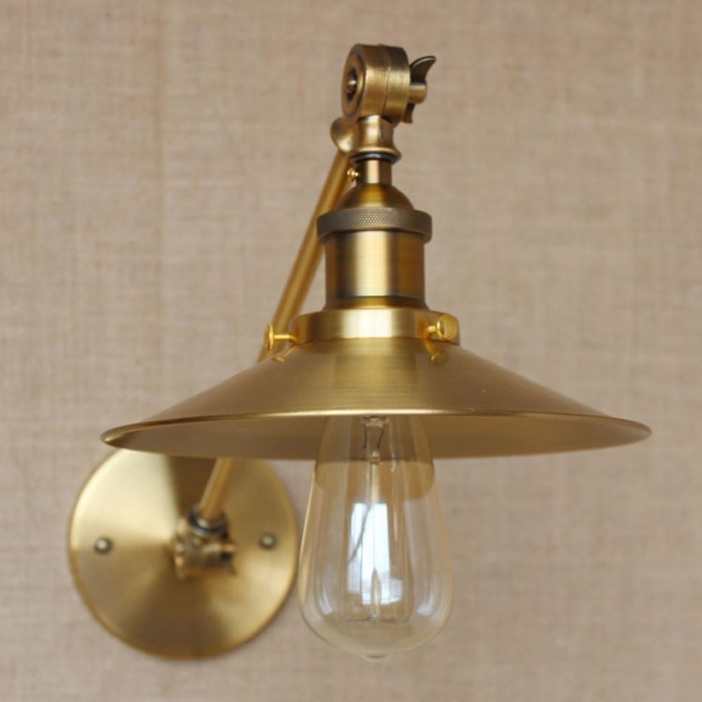 Wall Lights Bathroom Lighting Wrought Iron Bedroom Lighting Retro Wall Lamps Simple Personality Creative Wall Lamps Outdoor Wall Lamps Wall Sconce Light(Brass)