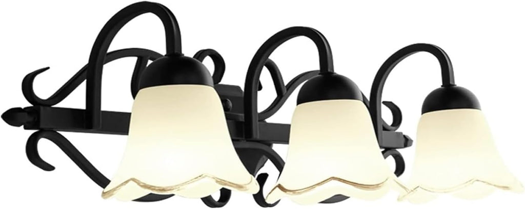 Lamps and Lanterns European Wall Light Mirror Light Compatible with Bathroom - American Black Finishing Fixture Wall Lamp, Wrought Iron Wall Light ﻿ Wall Lights