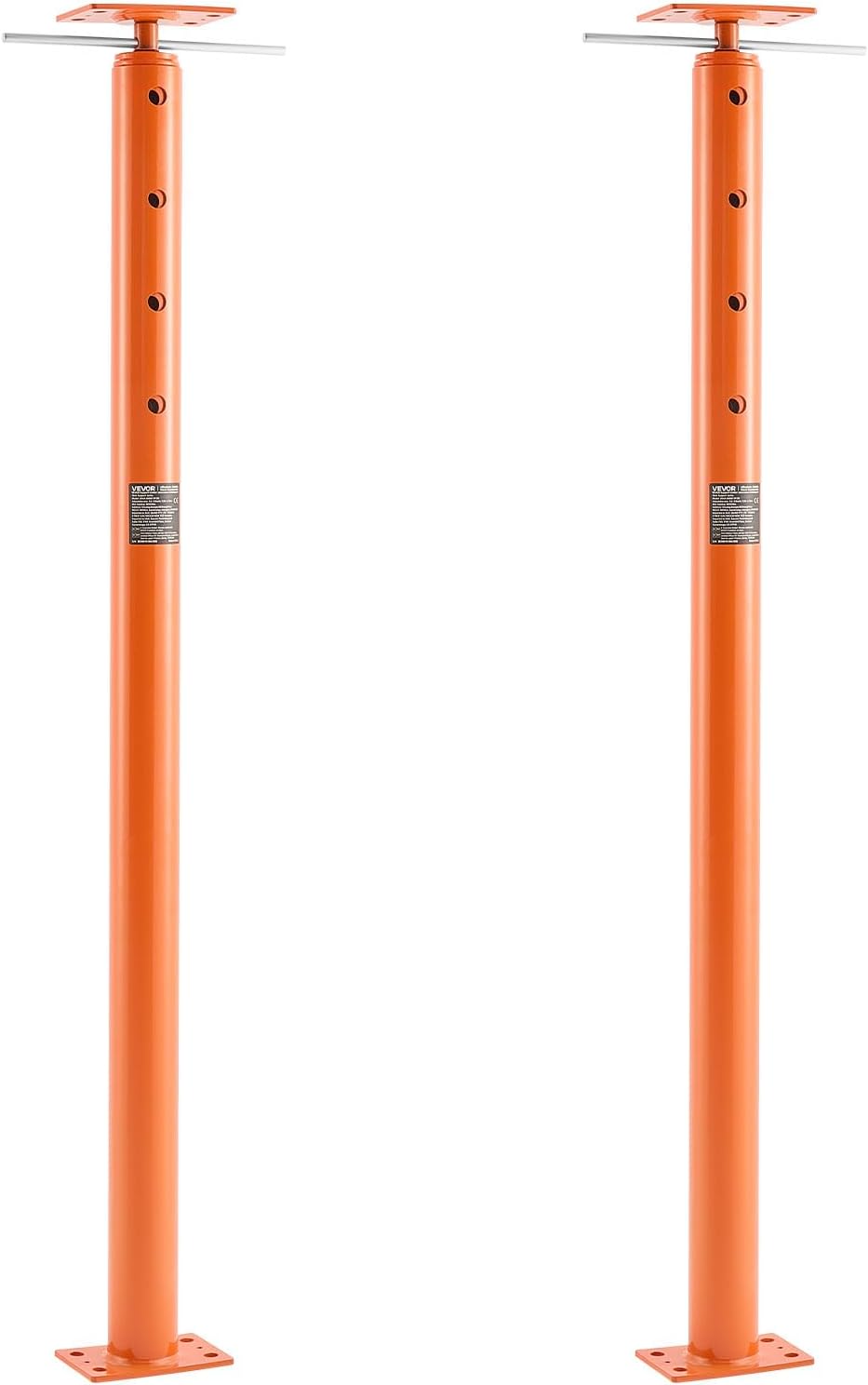 VEVOR House Floor Jacks, 2 Pack 53-93 Inch Height Range, 18000 lbs Max Load Capacity, Adjustable Support Beam Basement Jack Post Pole for Leveling, Lift Steel Telescoping Post for Temporary Support