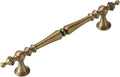 20 Pack | Cabinet Pulls | Solid Brass | 5 Inch Hole Center | Brushed Antique Brass | Vintage Cabinet Pulls for Furniture Kitchen & Bathroom Fixture