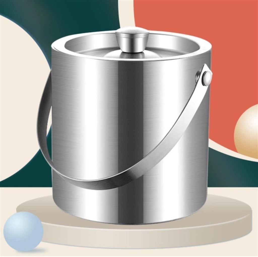JSEIAJB Stainless Steel Ice Bucket Champagne Bucket Red Wine Chilled Beer Bucket KTV Bar Utensils Ice Wine Bucket