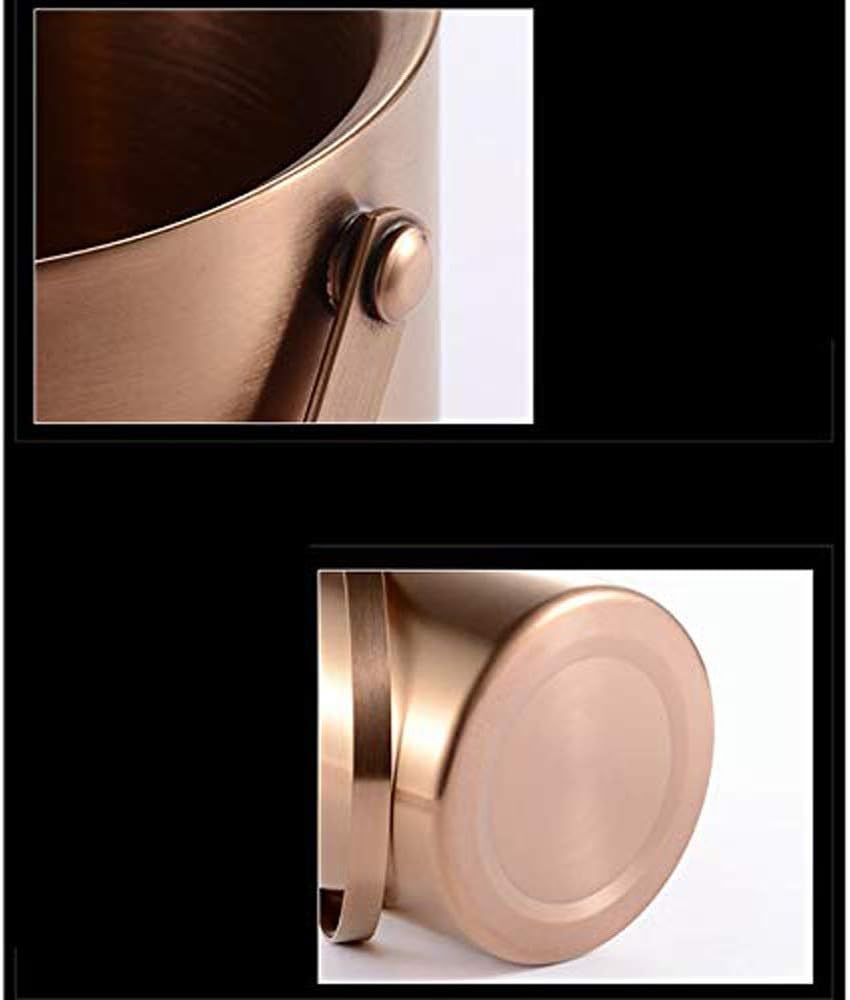 Ice Bucket Insulated Stainless Steel Double Wall Ice Bucket with Lid with Stainless Steel Ice Tong Much Bigger Capacity Wine Cooler -2L