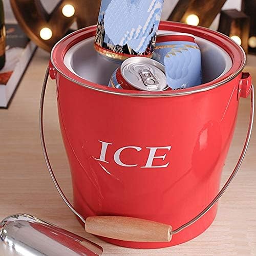 ice bucket, Classic Wrought Iron Ice Bucket Champagne Red Wine Ice Container for Bar Party Container Double Walled