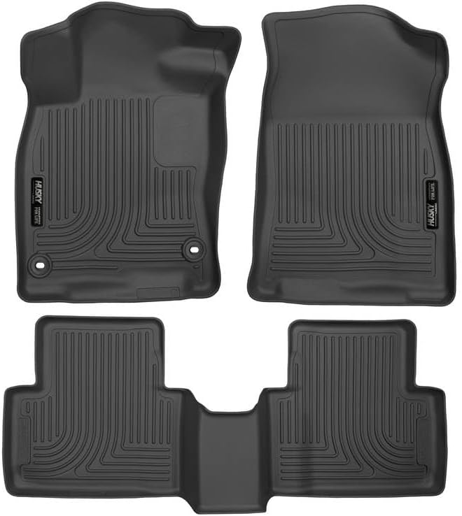Husky Liners Weatherbeater Floor Mats | Fits 2016 - 2021 Honda Civic Coupe/Sedan/Hatchback (See Description); 2019 - 2021 Honda Insight | Front & 2nd Row, 3-pc Black - 98461