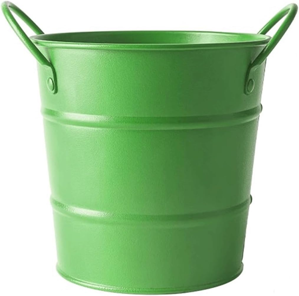 Ice Buckets 600ml Ice Bucket Stainless Steel Tableware Snack Bucket Ice Bucket Mini Storage Bucket Desktop Trash Can Ice Bucket Kits (Color : Green)
