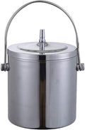 Ice Bucket,Thick Double Stainless Steel with Lid Red Wine Bar Appliance Insulation Cold Champagne Bucket Refrigerated Bucket