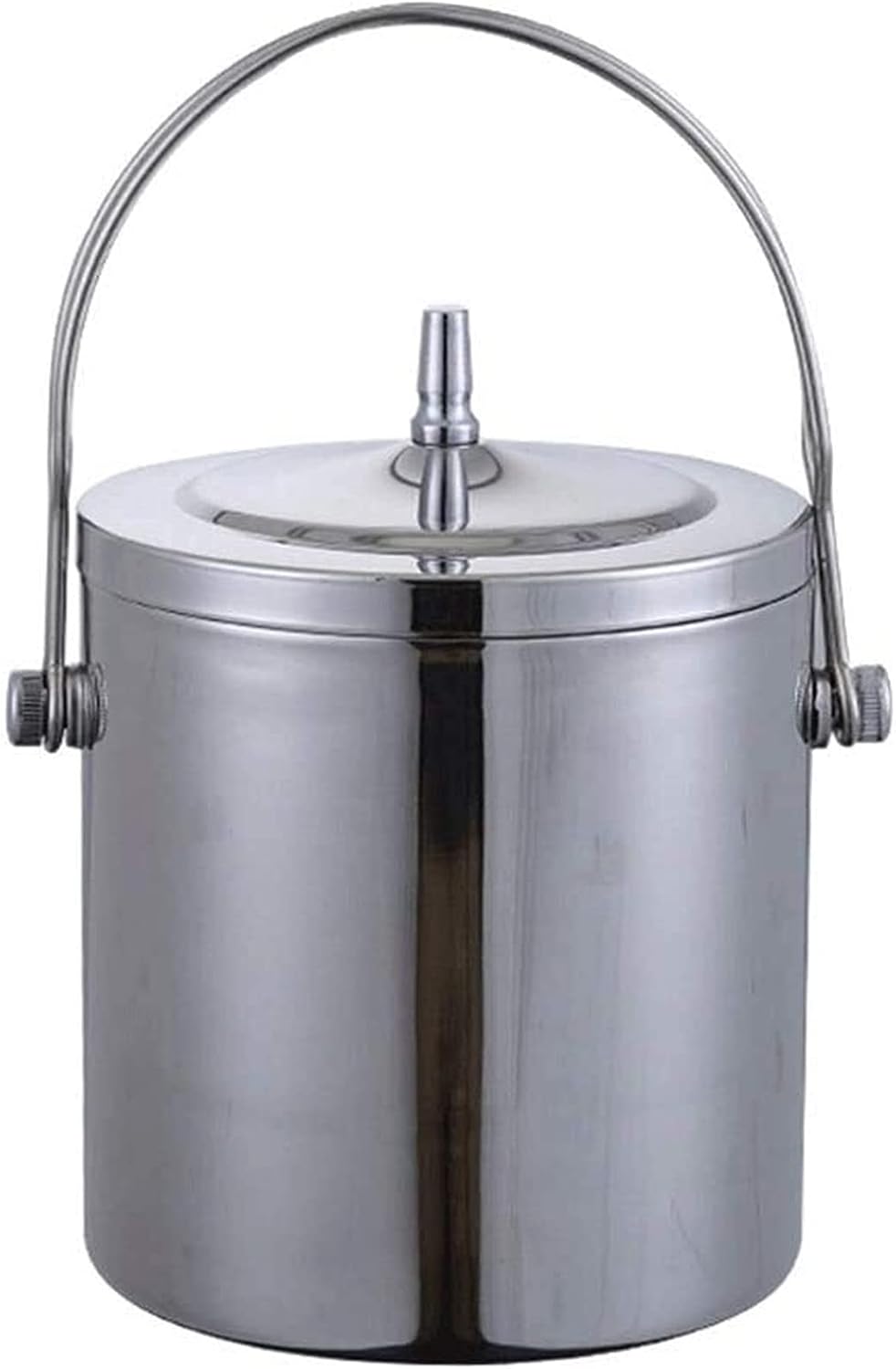 Ice Bucket,Thick Double Stainless Steel with Lid Red Wine Bar Appliance Insulation Cold Champagne Bucket Refrigerated Bucket