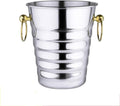 High Face Value Ice Bucket,Stainless Steel Ice Bucket Red Wine Champagne Bucket European Corrugated Ice Bucket Suitable for All Kinds of Parties Ice Buckets/Tremella (Golden Ear a)