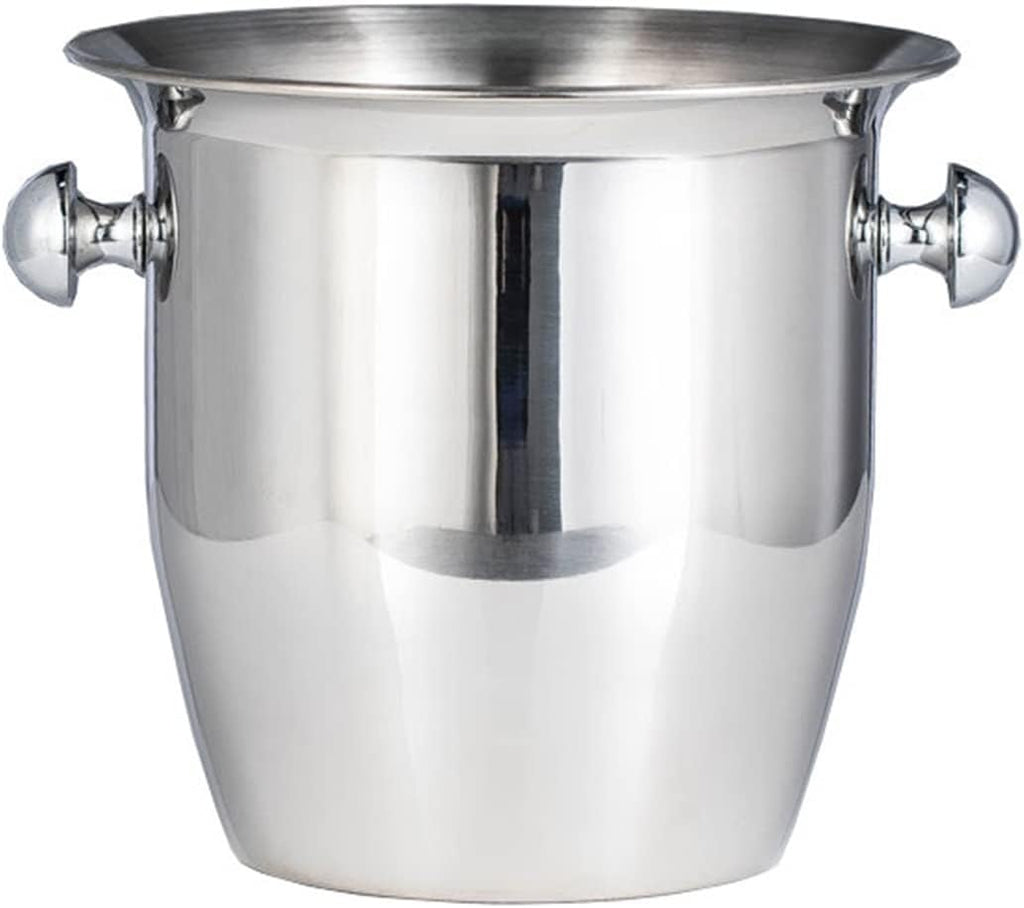 ice Bucket Stainless Steel Ice Bucket Bar KTV Service Wine Barrel Hammered Binaural Red Wine Ice Wine Barrel Perfect for Wine Champagne Champagne Bucket (A)
