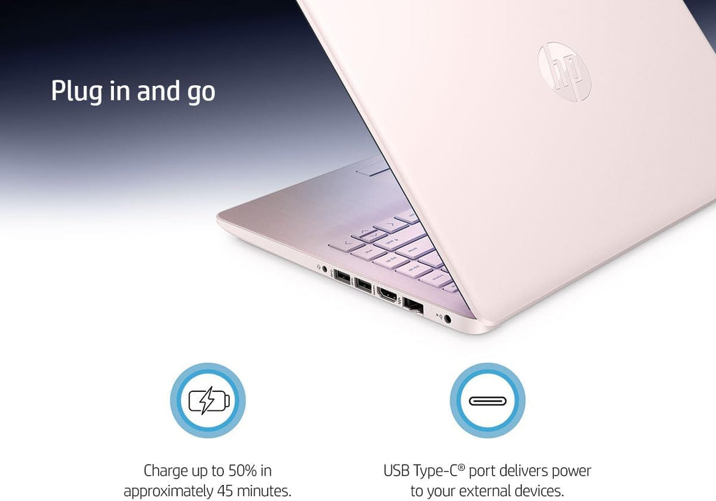 HP 14 Inch Chromebook with ChromeOS Flex | 8GB RAM | 128GB Storage (64GB Onboard and 64GB External) | Intel Celeron | Designed Purely for School and Work | Game App Not Allowed | Pink | No Mouse