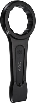 HARFINGTON Box End Striking Ring Wrench 105mm Metric CR-V Steel 12-Point Flat Strike Wrench Baking Paint Single Head Spanner Hand Tool for Mechanical Automotive Repair