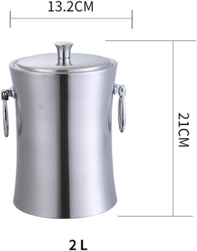 ice bucket, Ice Bucket Thick Stainless Steel Hand Strap Cover Insulation Ice Bucket Red Wine Ice Bucket Bar Dedicated