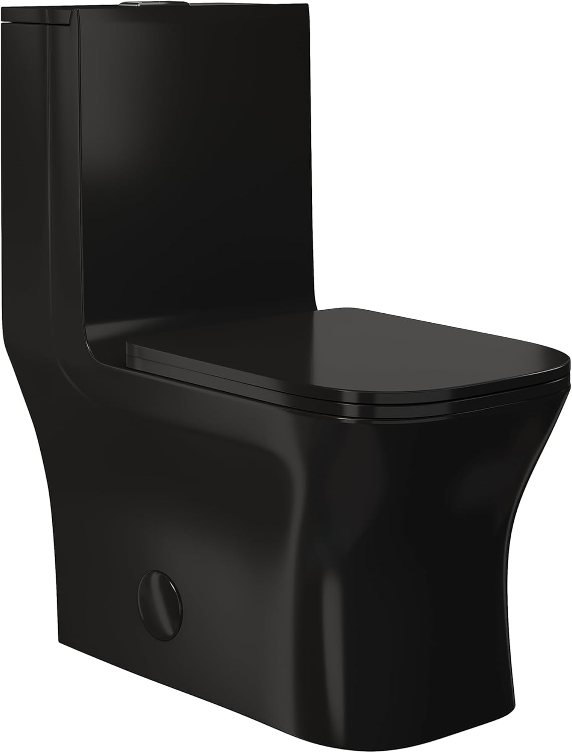 Concorde One Piece Square Toilet Dual Flush in Glossy Black 1.1/1.6 gpf