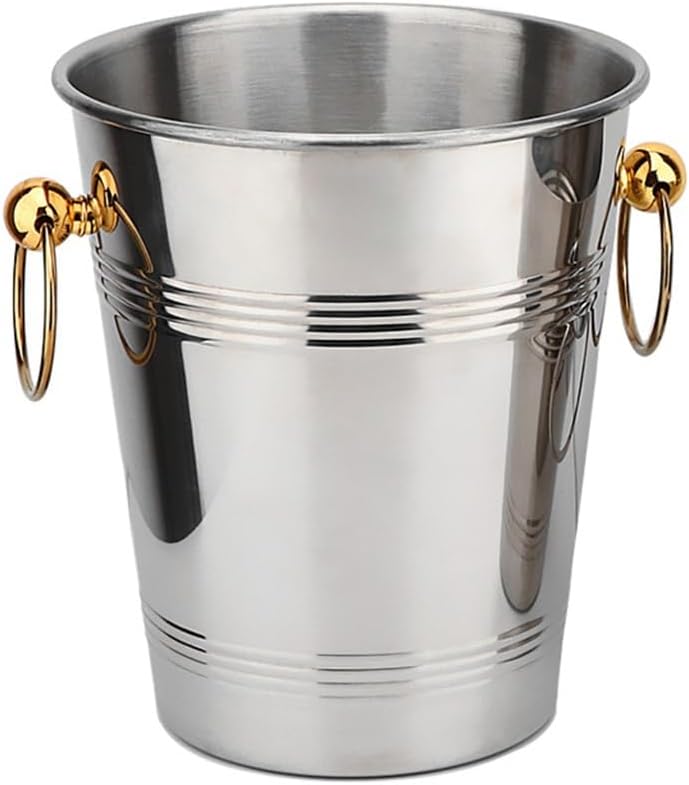 JSEIAJB Stainless Steel Ice Bucket Champagne Bucket KTV Bar Portable Red Wine Bucket