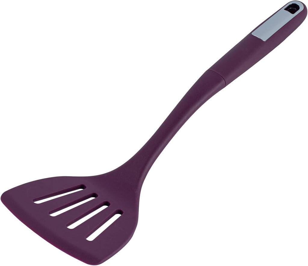 Restaurantware Silicone Utensil Set Pack of 10 Non-Slip Handle 6-Piece Kitchen Tool Set, Heat-Resistant Dishwasher-Friendly Cooking Accessories, Durable Purple Cooking Utensils