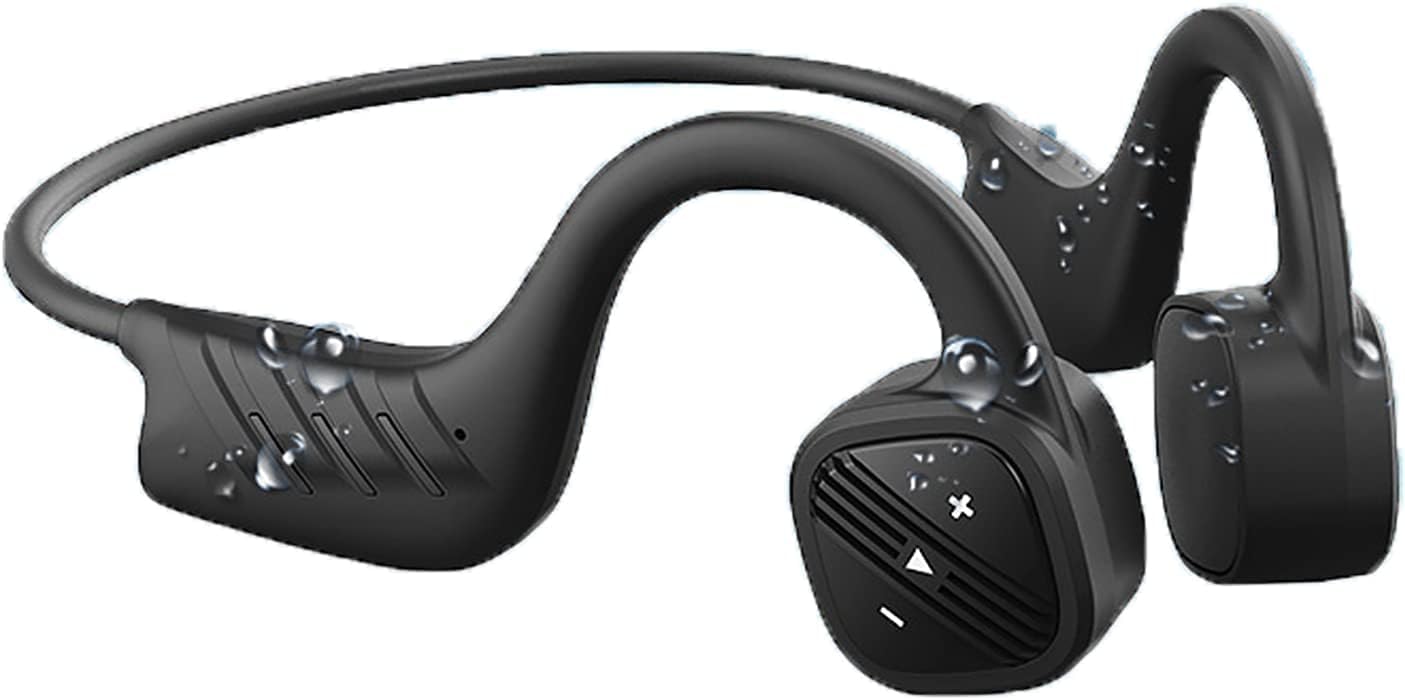 Open Ear Bone Conduction Headphones Bluetooth Swimming - Mp3 Player Sport Wireless Earphones 8H Playback Time,Waterproof for Diving Headset for Underwater Running Gym Cycling
