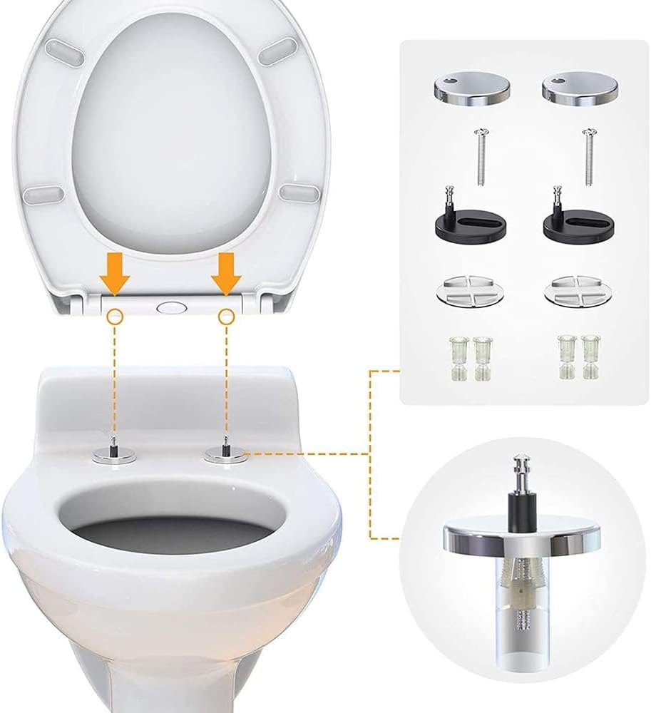 Toilet Seat Soft-Close Toilet Seat with Cover, Urea-Formaldehyde Toilet Seats, A Variety of Styles Available, Top Fixed Toilet Seat,Meida U