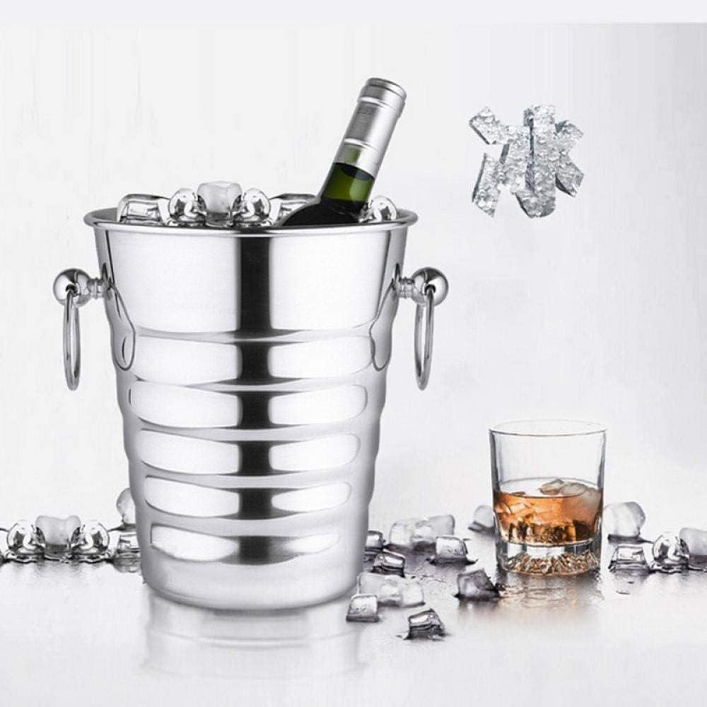 High Face Value Ice Bucket,Stainless Steel Ice Bucket Red Wine Champagne Bucket European Corrugated Ice Bucket Suitable for All Kinds of Parties Ice Buckets/Tremella (Tremella B)