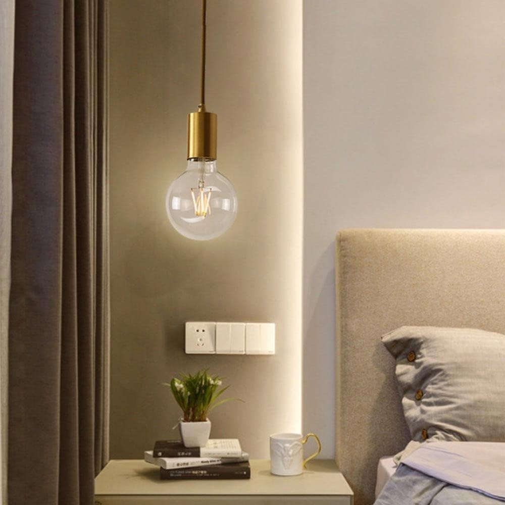 Ball-Shaped Glass Chandelier Lampshade - Modern Style Pendant Lamp E27 Screw Single Head Lighting Fixtures Attic Bedside Study Decoration Hanging Light,Modern Design