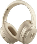 Hi-Fi Stereo Wireless Over-Ear Headphones Bluetooth 5.0 Headsets ANC Active Noise Cancelling Foldable Headphones with Mic Soft Protein Earpads for Sports/TV/Work,Gold