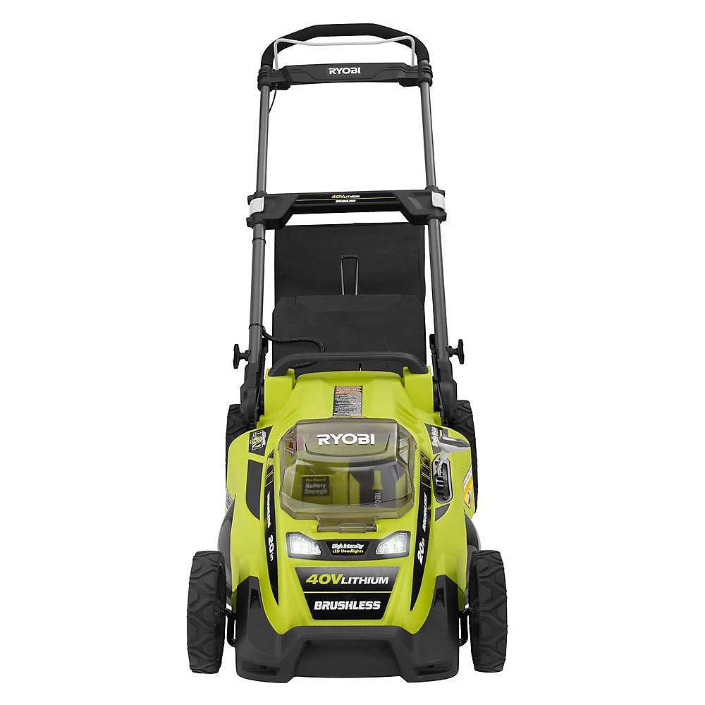 Ryobi RY40180 40V Brushless Lithium-Ion Cordless Electric Mower Kit, with 5.0Ah Battery, 19.88' x 40.748' x 22.677'