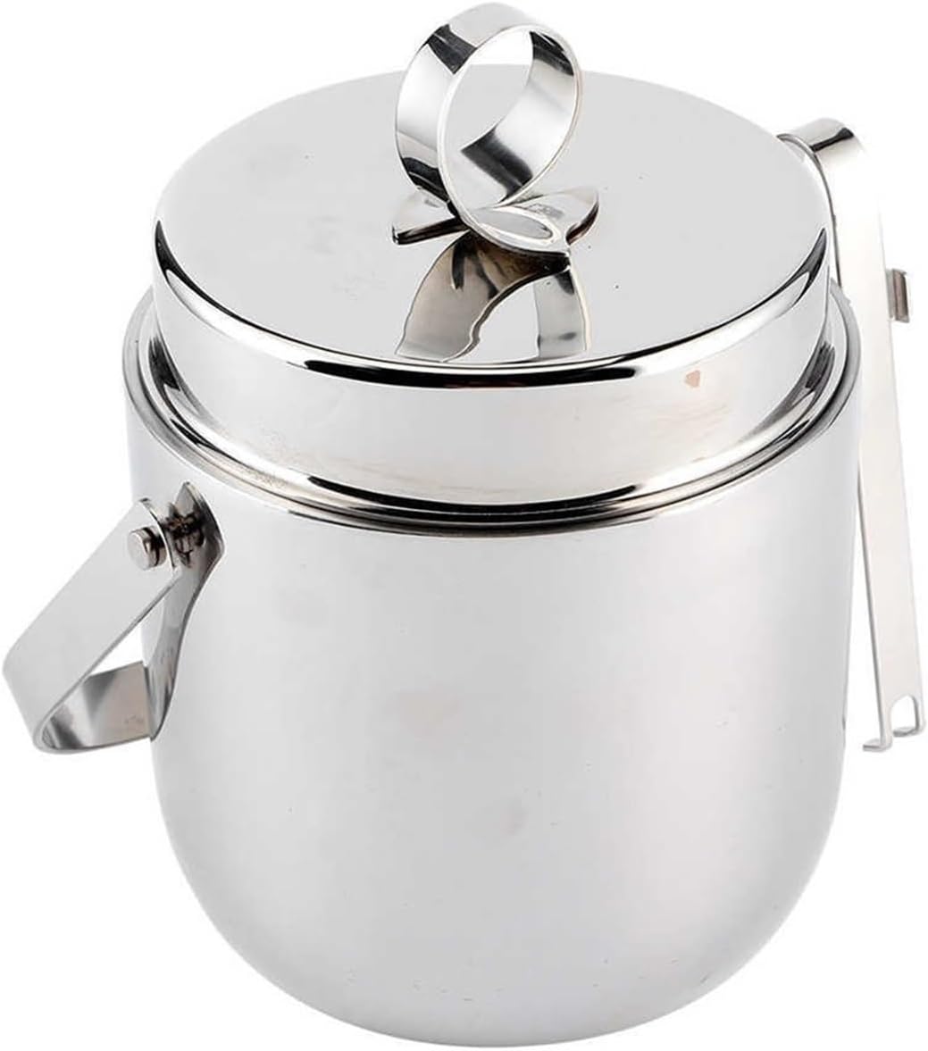 Ice Bucket Stainless Steel Double-Walled Ice Bucket Red Wine Beer Wine Champagne Container Bar Hotel KTV Appliances Home Ice Bucket Small Bucket Wine Chiller