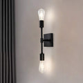 Wall Lights,E26 Industrial Retro Wrought Iron Wall Lamp Wall Sconce Lighting Fixture Bright Vanity Light Metal Wall Lamp for Bathroom,Living Room,Bedroom,Hallway, Black,2 Heads